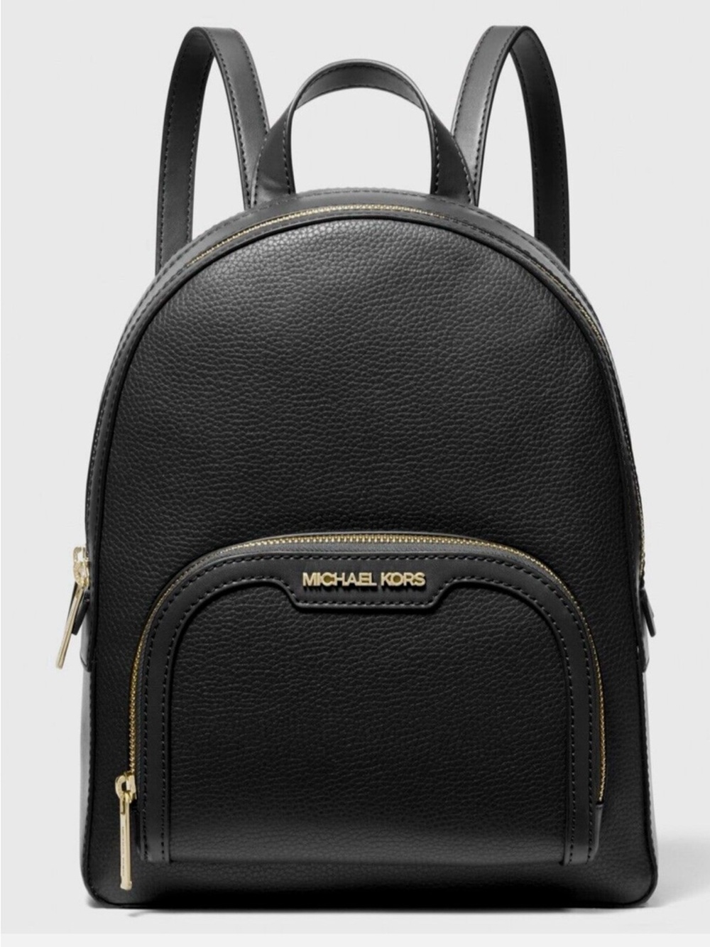 NWOT Michael Kors Jaycee Black Pebbled Leather Medium Backpack, Gold Hardware